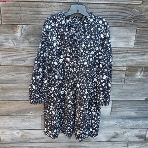 Who What Wear Black Dress With White Flower Pattern Size XxL
